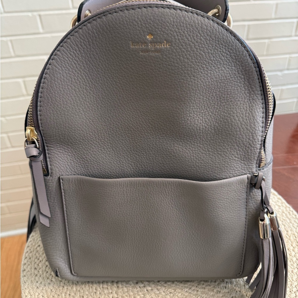 Kate Spade Pebbled Leather Backpack in Gray